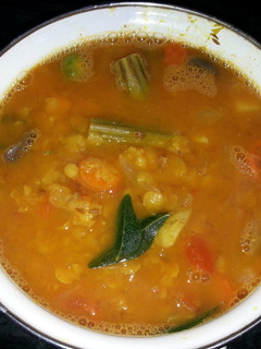 A picture of easy no fat sambar.