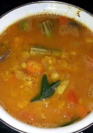 A picture of easy no fat sambar.