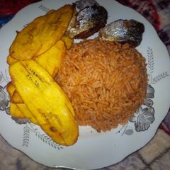 A picture of Jollof RICE using leftover stew.