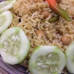 A picture of Safed Chana Pulao.