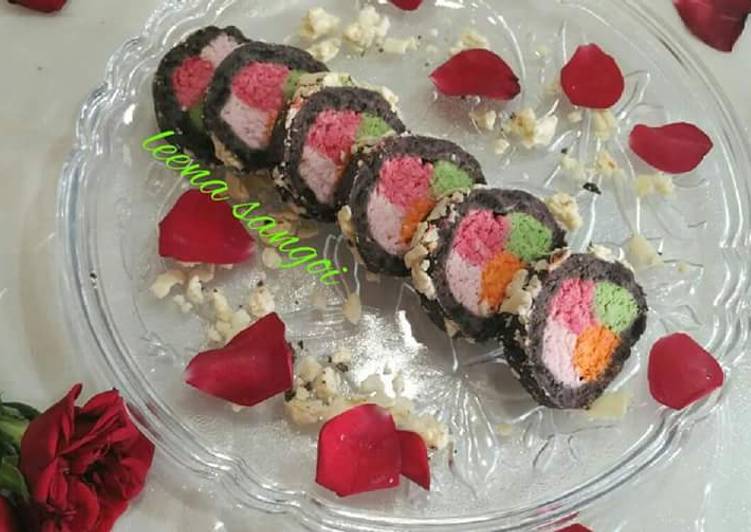 How to Make Quick Rainbow Cassatta sandesh