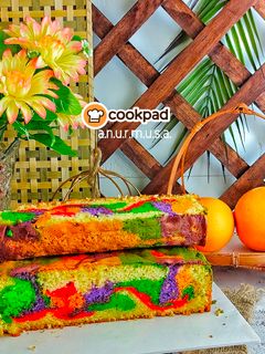 Gambar Kek Marble Pelangi Majerin