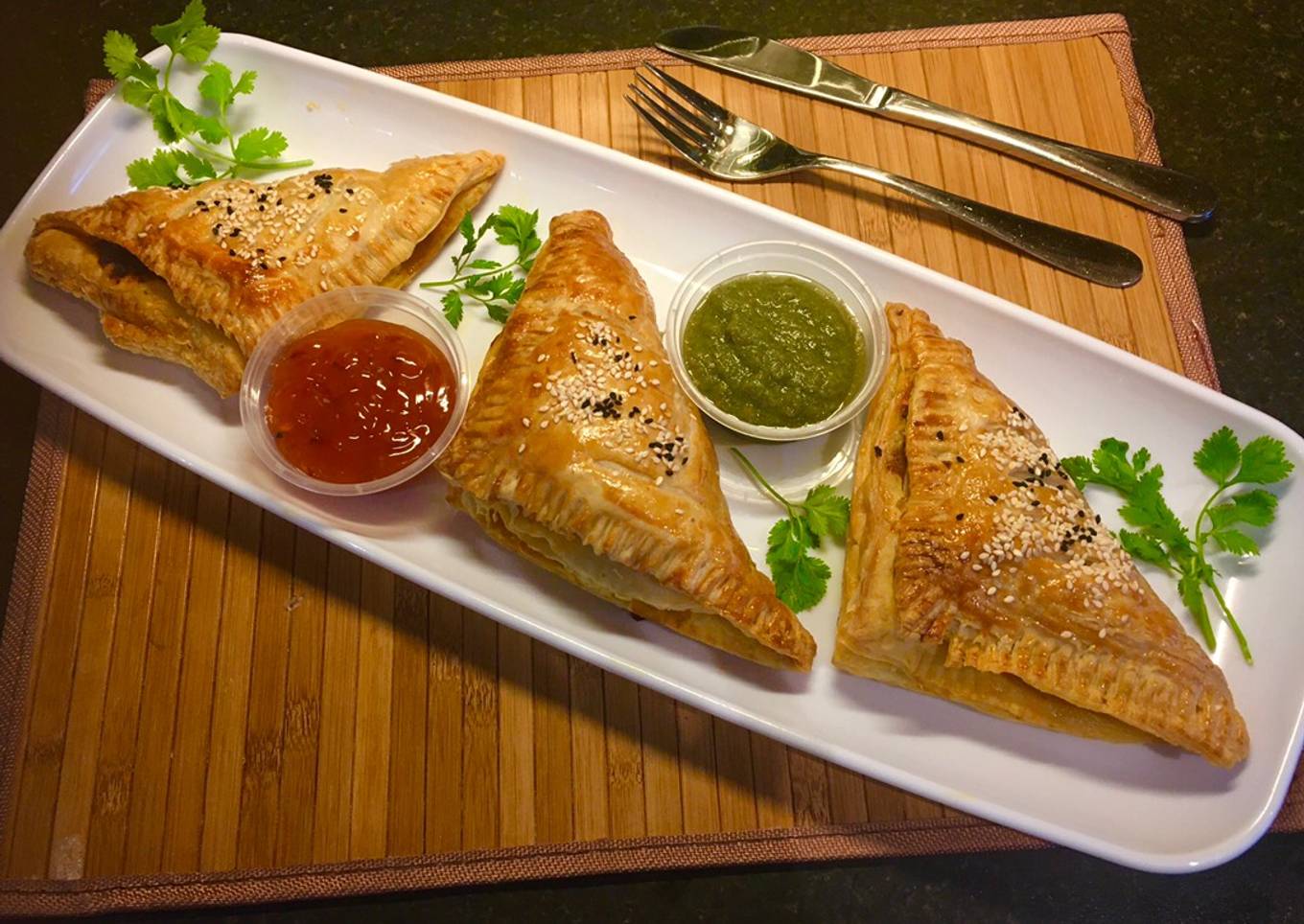 Keema puff pastry: (minced beef puff pastry)