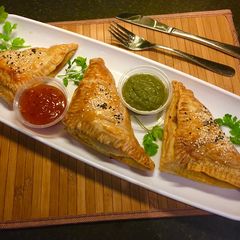 Keema puff pastry: (minced beef puff pastry) A picture of Keema puff pastry: (minced beef puff pastry).