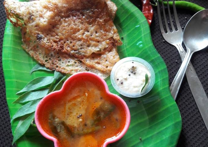 Vermicelli dosa with sambhar chutney