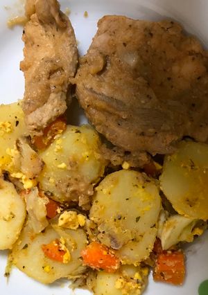 A picture of Potato stew with pork.