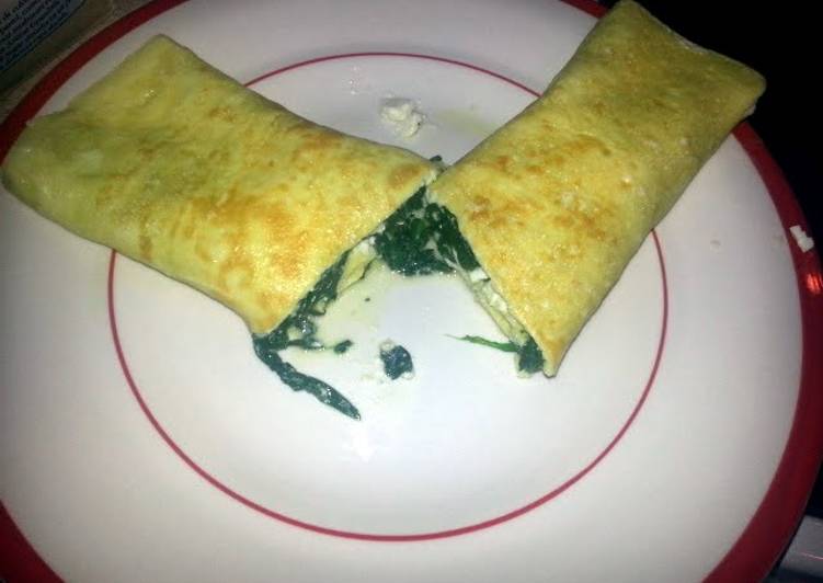 Step-by-Step Guide to Prepare Yummy spinach and feta omelette