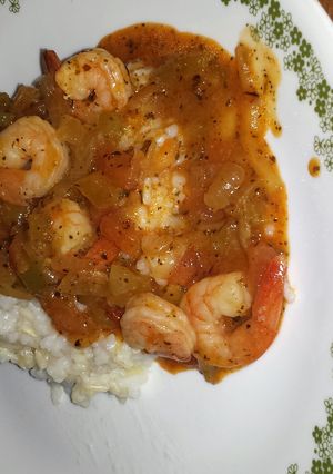 A picture of New Orleans Style Shrimp and Rice.
