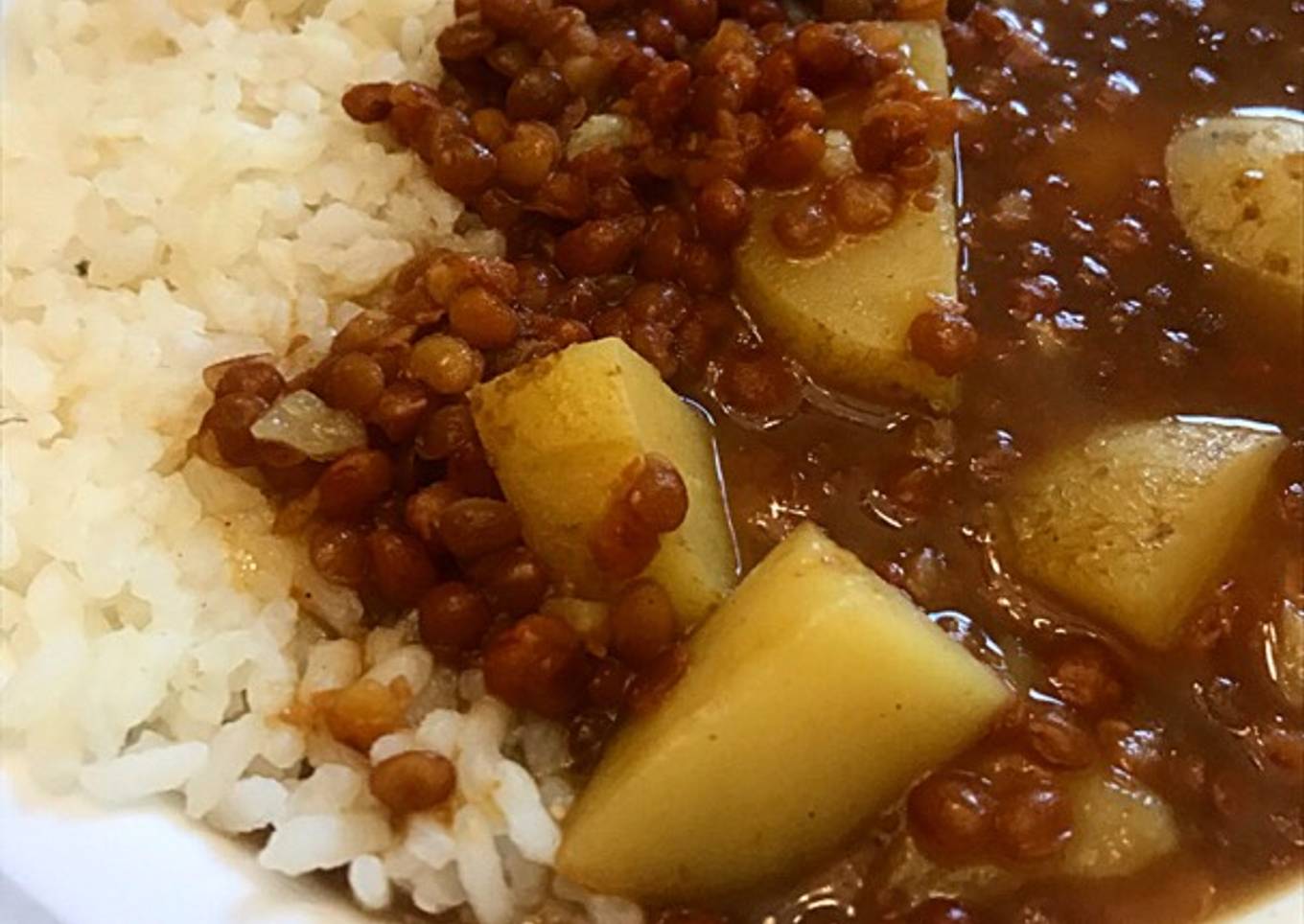 Potato and lentil curry