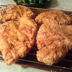 A picture of Breaded pork steak.