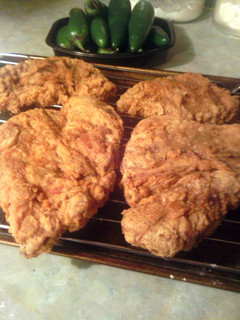 A picture of Breaded pork steak.