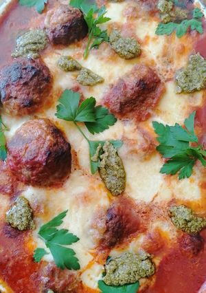 Une photo de Boulettes rôties au pesto
