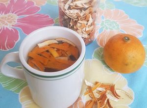 Una foto de Para el insomnio, infusión de cáscara de mandarina