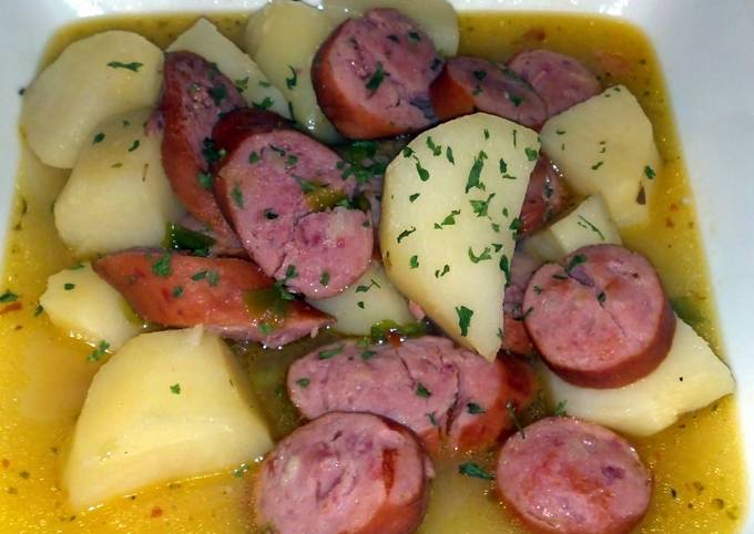 Steps to Prepare Ultimate Smoke sausage and Potatoes