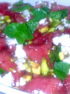 A picture of Sig's Watermelon Salad.