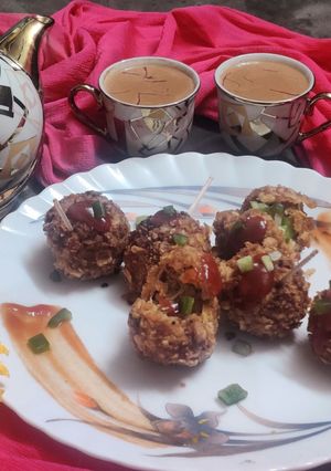 A picture of Cornflakes chicken cheese rum ball.