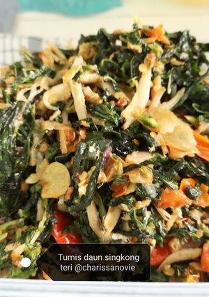 Foto resep Tumis daun singkong teri