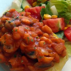 A picture of Vickys Tasty Bean Topper - Baked Potatoes/Toast, GF DF EF SF NF.