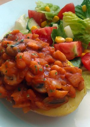 A picture of Vickys Tasty Bean Topper - Baked Potatoes/Toast, GF DF EF SF NF.