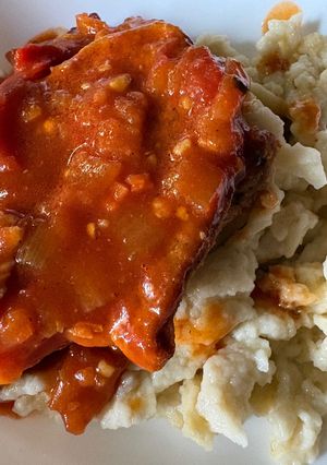 Lecsó szelet, nokedlivel recept fotója