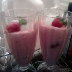 A picture of semi homemade strawberry mousse.