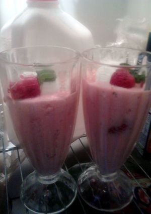 A picture of semi homemade strawberry mousse.