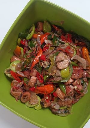 Foto resep Sambal Cumi Asin Pete