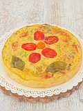 Quiche sans pâte au jambon/tomates cerises