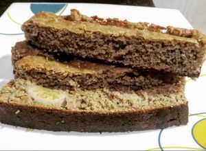 Una foto de Torta de banano.🍌