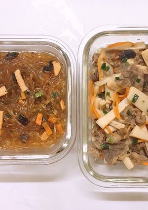 Hình của món Miến xào bò rau củ.