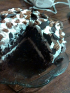 A picture of Chocolate Praline Layer Cake.