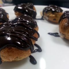 A picture of chocolate eclairs.