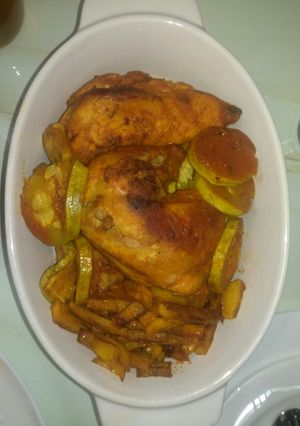 عکسی از دستور زرشک پلو و مرغ در فر