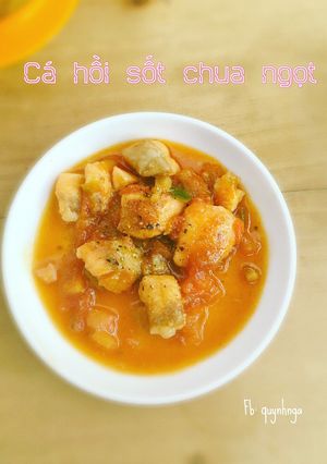 Hình của món Cá hồi sốt chua ngọt.
