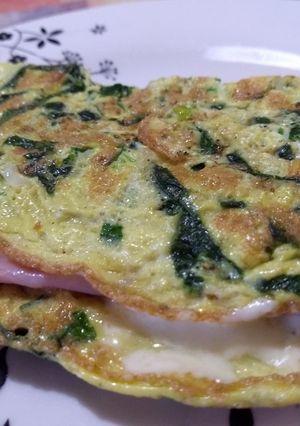 Una foto de Omelette de espinaca