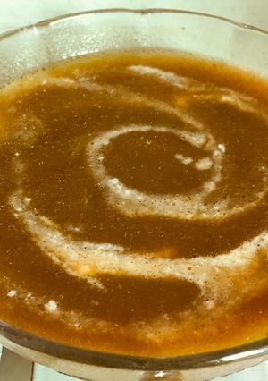 A picture of Coriander carrot tomato soup.