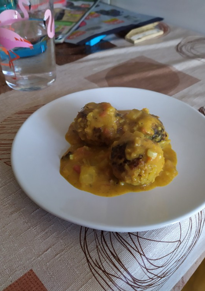 Una foto de Albóndigas veganas al curry