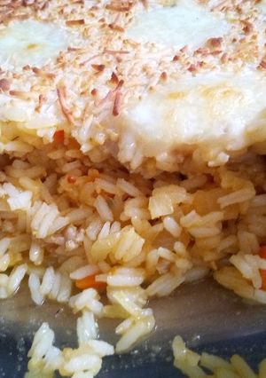 Una foto de Arroz gratinado