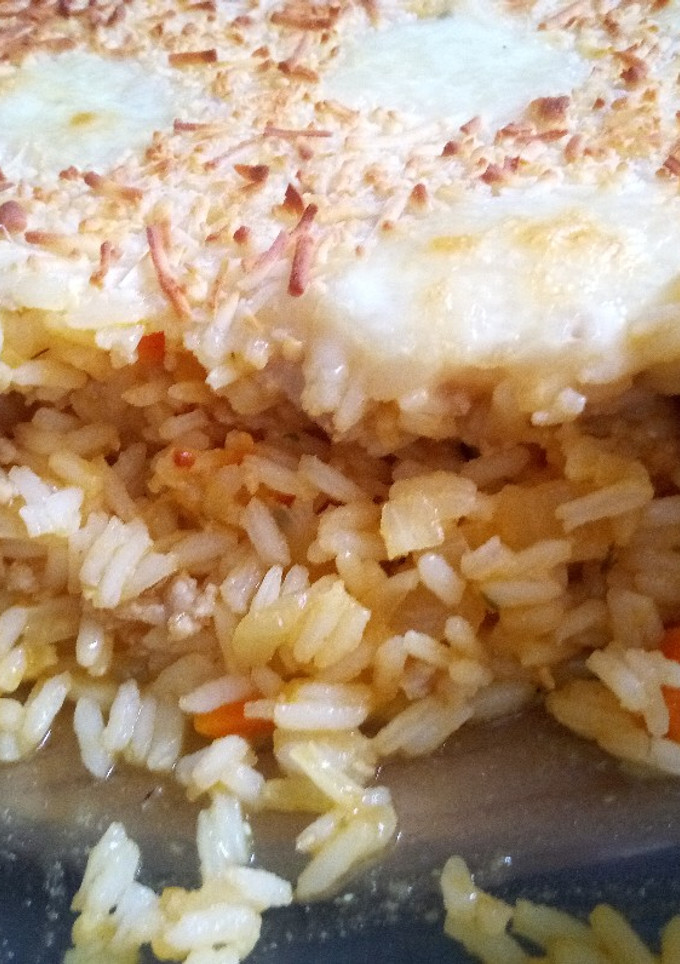 Una foto de Arroz gratinado