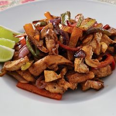 Chicken fajitas A picture of Chicken fajitas.