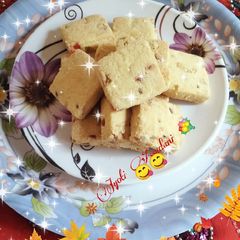 Eggless bakery biscuit with tutti frutti nuts A picture of Eggless bakery biscuit with tutti frutti nuts.