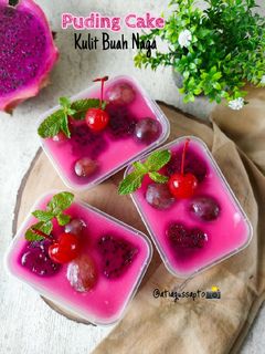 Foto resep Puding Cake Kulit Buah Naga (466)