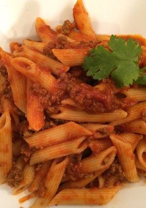 Una foto de Penne con Salsa Ragú