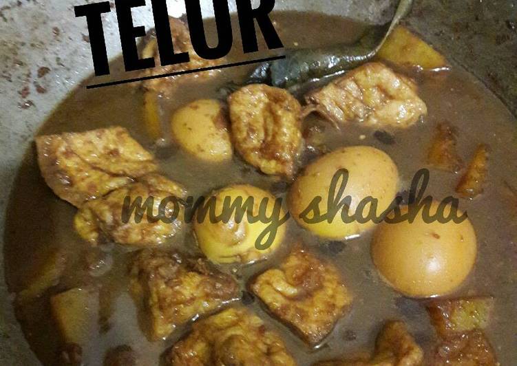 Semur tahu, kentang, telur