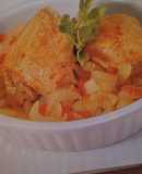 Pollo con apio y manzanas