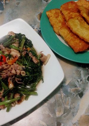 Foto resep Tumis kangkung cumi asin