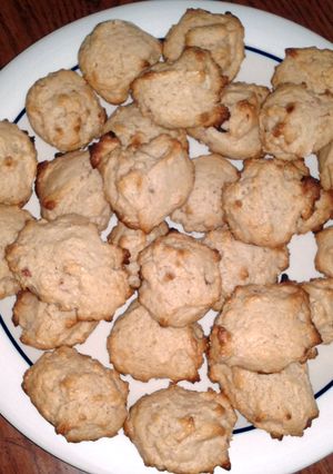 A picture of strawberry jam drop cookies.