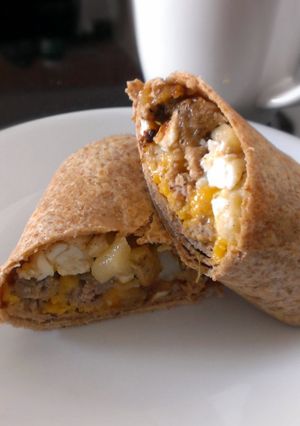 A picture of Frozen Turkey Sausage Breakfast Burritos.