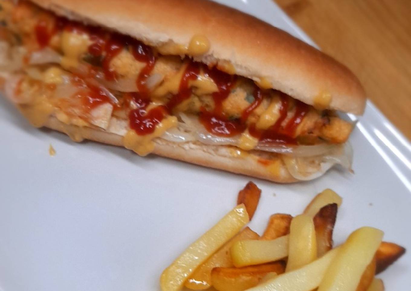 Hot dog de salmón