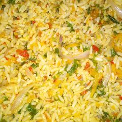 A picture of Vegetables Egg fried jollop rice.